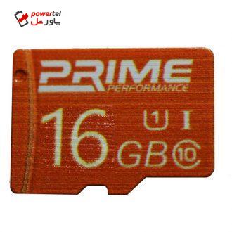 کارت حافظه SDHC پرایم مدل PERFORMANC کلاس 10 استاندارد U1 سرعت 60MBps ظرفیت 16 گیگابایت کارت حافظه SDHC پرایم مدل PERFORMANC کلاس 10 استاندارد U1 سرعت 60MBps ظرفیت 16 گیگابایت