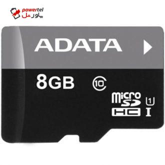 کارت حافظه microSDHC ای دیتا مدل Premier کلاس 10 استاندارد UHS-I U1 سرعت 50MBps ظرفیت 8 گیگابایت کارت حافظه microSDHC ای دیتا مدل Premier کلاس 10 استاندارد UHS-I U1 سرعت 50MBps ظرفیت 8 گیگابایت
