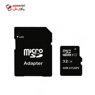 کارت حافظه microSDHC هایک ویژن مدل C1 کلاس 10 استاندارد UHS-I U1 سرعت 92MBps ظرفیت 32 گیگابایت به همراه آداپتور SD کارت حافظه microSDHC هایک ویژن مدل C1 کلاس 10 استاندارد UHS-I U1 سرعت 92MBps ظرفیت 32 گیگابایت به همراه آداپتور SD