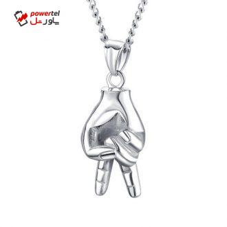 گردنبند مردانه گالری شمرون مدل دست کد NEC594S0
