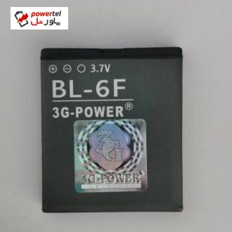 باتری موبایل مدل BL-6F با ظرفیت 1200 میلی آمپر مناسب برای برای گوشی موبایل نوکیا N95 8G
