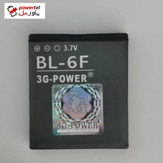 باتری موبایل مدل BL-6F با ظرفیت 1200 میلی آمپر مناسب برای برای گوشی موبایل نوکیا N95 8G