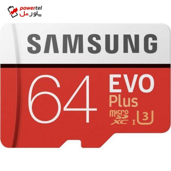 کارت حافظه microSDXC سامسونگ مدل Evo Plus کلاس 10 استاندارد UHS-I U3 ظرفیت 64 گیگابایت
