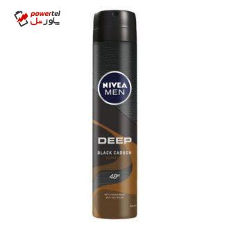 اسپری بدن مردانه نیوآ سری DEEP مدل BLACK CARBON ESPRESSO حجم 200 میلی لیتر