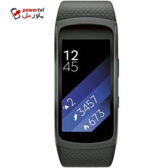 مچ بند هوشمند سامسونگ مدل Gear Fit2 با بند خاکستری سایز بزرگ