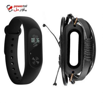 مچ بند هوشمند شیائومی مدل Mi Band 2 به همراه بند چرمی Fantasy سایز mm  125-165