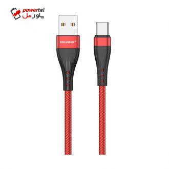 کابل تبدیل USB به USB-C کلومن پلاس مدل +K11 طول 1.2 متر کابل تبدیل USB به USB-C کلومن پلاس مدل +K11 طول 1.2 متر