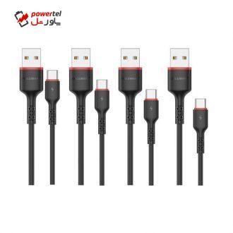کابل تبدیل USB به USB-C کلومن پلاس مدل +K5 مجموعه 4 عددی