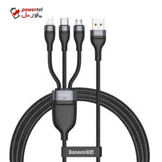 کابل تبدیل USB به microUSB/USB-C /لایتنینگ باسئوس مدل CA1T3-G1 طول 1.2 متر