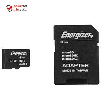 کارت حافظه microSDHC انرجایزر مدل Hightech کلاس 10 استاندارد UHS-I U1 سرعت 40MBps همراه با آداپتور SD ظرفیت 32 گیگابایت کارت حافظه microSDHC انرجایزر مدل Hightech کلاس 10 استاندارد UHS-I U1 سرعت 40MBps همراه با آداپتور SD ظرفیت 32 گیگابایت