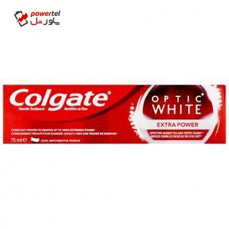 خمیر دندان کلگیت سری Optic White مدل EXTRA POWER حجم 75 میلی لیتر