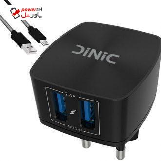 شارژر دوخروجی دینیک مدل DN-227 همراه با کابل شارژر دوخروجی دینیک مدل DN-227 همراه با کابل