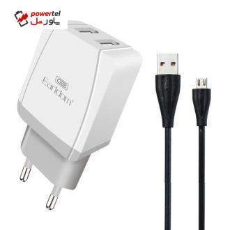 شارژر دیواری ارلدام مدل ES-195 به همراه کابل MicroUSB شارژر دیواری ارلدام مدل ES-195 به همراه کابل MicroUSB