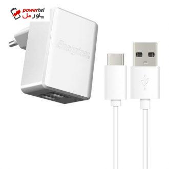 شارژر دیواری انرجایزر مدل ACW2CEUUMC3 به همراه کابل تبدیل microUSB شارژر دیواری انرجایزر مدل ACW2CEUUMC3 به همراه کابل تبدیل microUSB