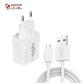 شارژر دیواری ترانیو مدل R-3 به همراه کابل microUSB