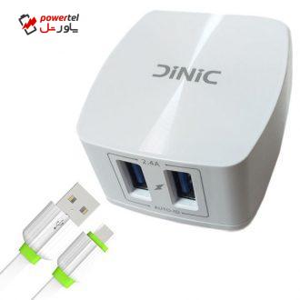 شارژر دیواری دینیک مدل DN-227 به همراه کابل MicroUSB