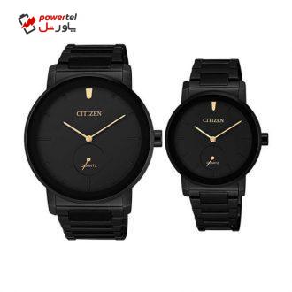 ست ساعت مچی عقربه ای زنانه و مردانه سیتی زن مدل BE9187-53E – EQ9065-50E ست ساعت مچی عقربه ای زنانه و مردانه سیتی زن مدل BE9187-53E – EQ9065-50E