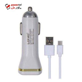 شارژر فندکی مدل DL-219 به همراه کابل تبدیل microUSB