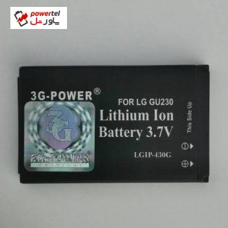 باتری موبایل مدل 430G با ظرفیت 1000 میلی آمپر مناسب برای گوشی موبایل ال جی GU230