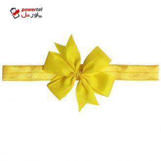 هدبند دخترانه طرح پاپیون رنگ زرد