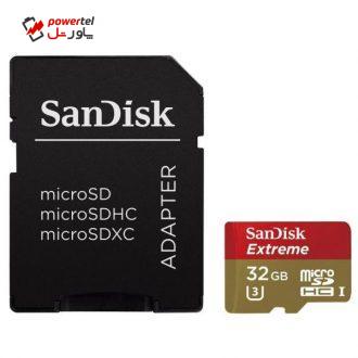 کارت حافظه سن دیسک adapter+MicroSDHC UHS-I U3 32GB
