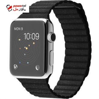 ساعت مچی هوشمند اپل واچ مدل 42mm Stainless Steel Case with Black Leather Loop ساعت مچی هوشمند اپل واچ مدل 42mm Stainless Steel Case with Black Leather Loop