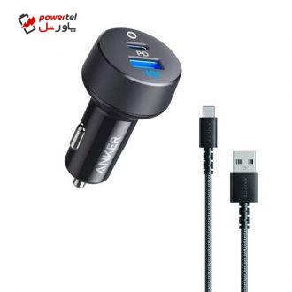 شارژر فندکی انکر مدل A2721 PowerDrive PD Plus 2 به همراه کابل تبدیل USB-C