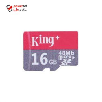 کارت حافظه microSDXC کینگ پلاس کلاس 10 استاندارد UHS-I U1 سرعت 48MBps ظرفیت 16گیگابایت