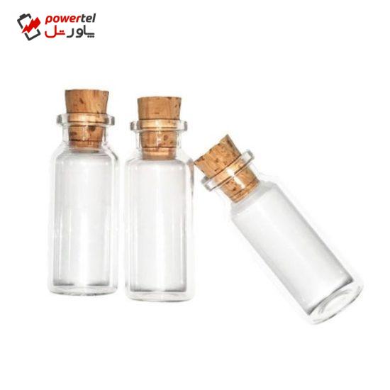 بطری دکوری مدل شیشه ای بسته 3 عددی