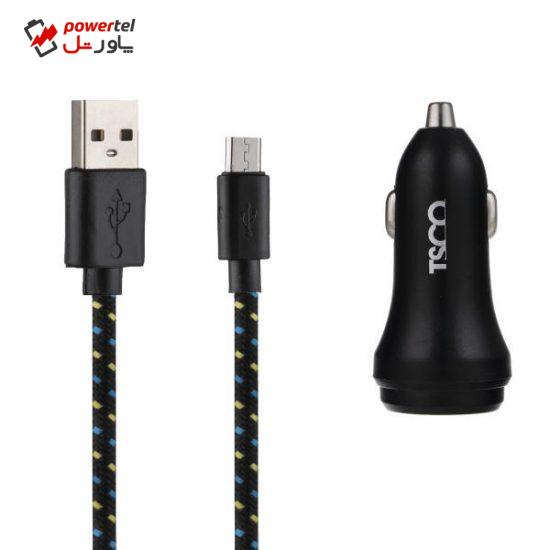 شارژر فندکی تسکو مدل TCG 25 همراه با کابل microUSB