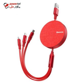 کابل تبدیل USB به USB-C/ microUSB / لایتنینگ باسئوس مدل CAMLT-BY09 طول 1.2 متر