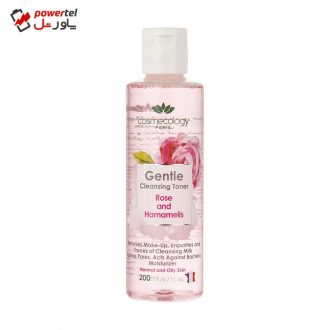 تونر پاک کننده صورت کاسمکولوژی مدل Rose حجم 200 میلی لیتر