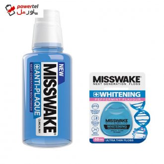 دهان شویه میسویک مدل Anti Plaque حجم 400 میلی لیتر به همراه نخ دندان مدل Whitening دهان شویه میسویک مدل Anti Plaque حجم 400 میلی لیتر به همراه نخ دندان مدل Whitening