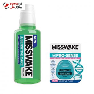 دهان شویه میسویک مدل Sensitive Care حجم 400 میلی لیتر به همراه نخ دندان مدل Pro Sense دهان شویه میسویک مدل Sensitive Care حجم 400 میلی لیتر به همراه نخ دندان مدل Pro Sense