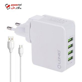 شارژر دیواری الدینیو مدل A4403  به همراه کابل تبدیل microUSB