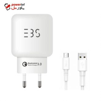 شارژر دیواری تری بی اس مدل CH-1 به همراه کابل تبدیل MICROUSB