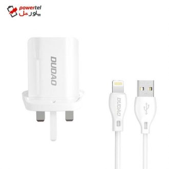 شارژر دیواری دودا مدل A2UK-L به همراه کابل تبدیل لایتنینگ
