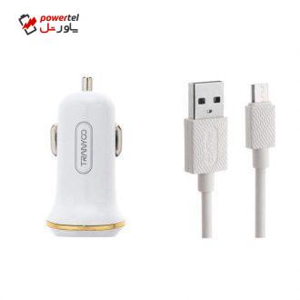 شارژر فندکی ترانیو مدل c11 همراه به همراه کابل تبدیل microUSB
