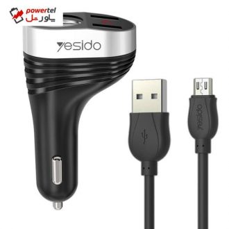 شارژر فندکی یسیدو مدل Y-33 به همراه کابل تبدیل microUSB