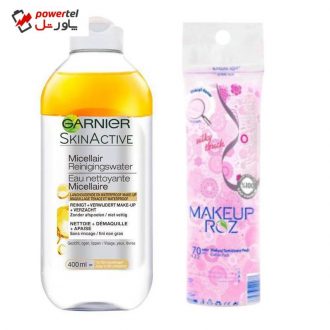 محلول پاک کننده آرایش صورت گارنیه مدل Argan حجم 400 میلی لیتر به همراه پد پاک کننده آرایش صورت میکاپ رز بسته 92 عددی محلول پاک کننده آرایش صورت گارنیه مدل Argan حجم 400 میلی لیتر به همراه پد پاک کننده آرایش صورت میکاپ رز بسته 92 عددی