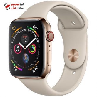 ساعت هوشمند اپل سری 4 سلولار مدل 40mm Gold Stainless Steel Case with Stone Sport Band