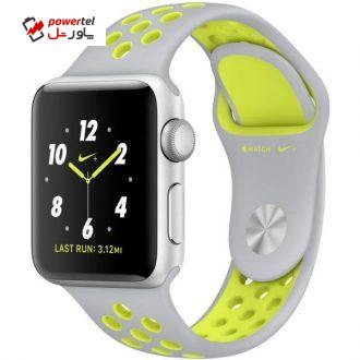 ساعت هوشمند اپل واچ سری 2 مدل Nike Plus 38mm Silver with Silver Volt Band ساعت هوشمند اپل واچ سری 2 مدل Nike Plus 38mm Silver with Silver Volt Band