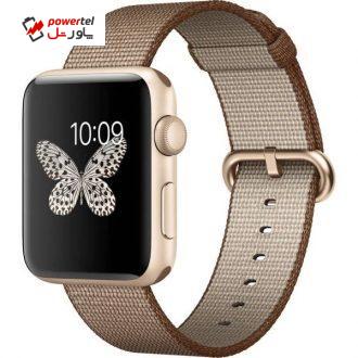 ساعت هوشمند اپل واچ 2 مدل 42mm Gold Aluminum Case with Coffe Caramel Band