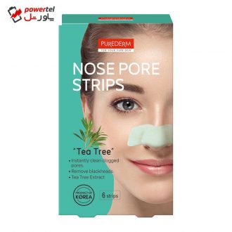 چسب‌ پاک کننده بینی پیور درم مدل TEE TREE بسته 6 عددی