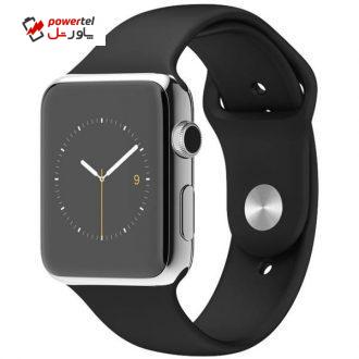 ساعت مچی هوشمند اپل واچ مدل 38mm Stainless Steel Case with Black Sport Band ساعت مچی هوشمند اپل واچ مدل 38mm Stainless Steel Case with Black Sport Band
