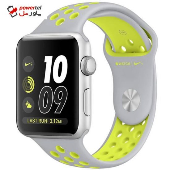 ساعت هوشمند اپل واچ سری 2 مدل Nike Plus 42mm Silver with Silver Volt Band