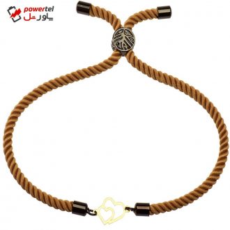 دستبند طلا 18 عیار دخترانه کرابو طرح دو قلب مدل Krd1132