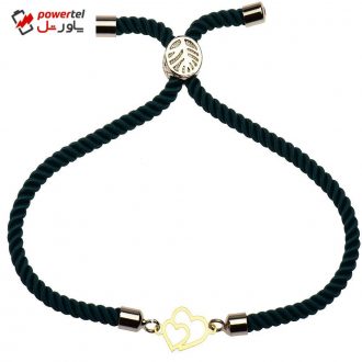 دستبند طلا 18 عیار دخترانه کرابو طرح دو قلب مدل Krd1130