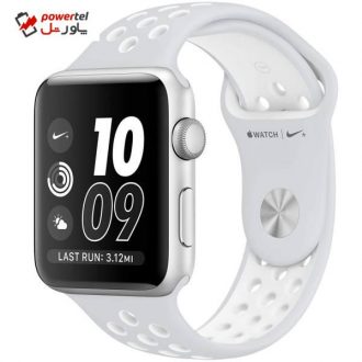 ساعت هوشمند اپل واچ سری 2 مدل Nike Plus 38mm Silver Aluminum Case with Pure Platinum/White Nike Sport Band