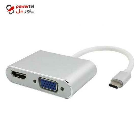 مبدل USB-C به HDMI/VGA مدل ph3206